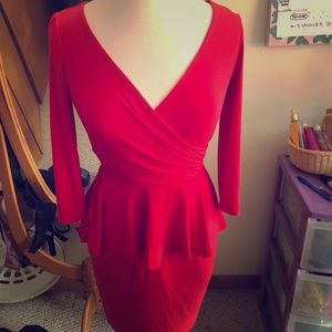 Red Peplum dress